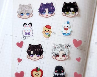 LaDS Kitty Boys & Mascottes doorzichtig stickervel | Xavier Rafayel Zayne Sylus Caleb