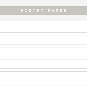 Fogli di poesia a righe con spazio Iamb e righe numerate