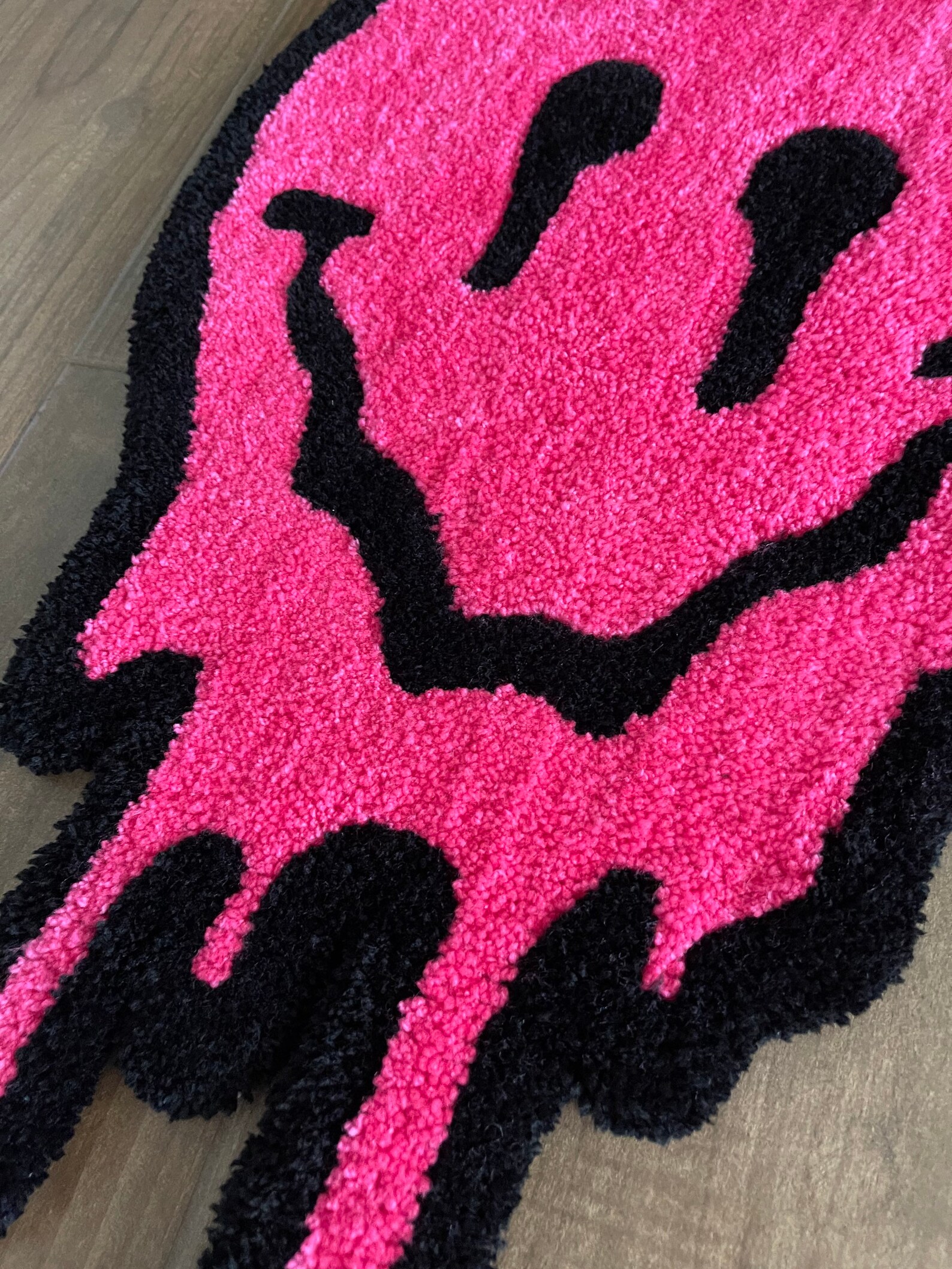 Trippy Pink Smiley Face Rug Handmade Tufted Rug for Bedroom - Etsy