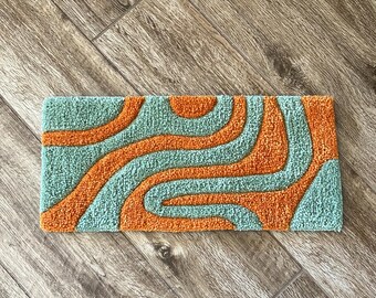 Sage Green and Rust Tufted Keyboard Rug Wrist Rest for Office Computer, Laptop, Video Game System