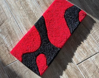 Red and Black Lava Keyboard Rug, Wrist Rest for Office Computer, Laptop, Video Game System