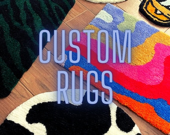 Custom Rug for Gift Personalized Tufted Rugs for Bedroom Area Rug for Office Handmade Gift, Custom Gift for Dad, Game Room Rugs, Logo Rug