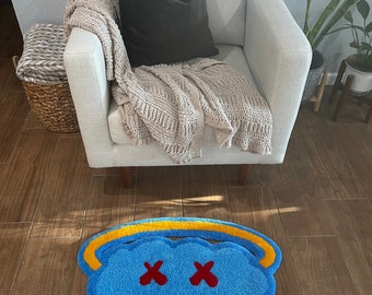 Custom Rugs for Gift Handmade Accent Rug for Bedroom Art Rug, Custom Gift for Dad, Anime Rug, Custom Logo Rug, In the Bushes Meme