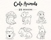 Tiny Animal Tattoo Designs | Minimalist Line Art (PNG & PDF)