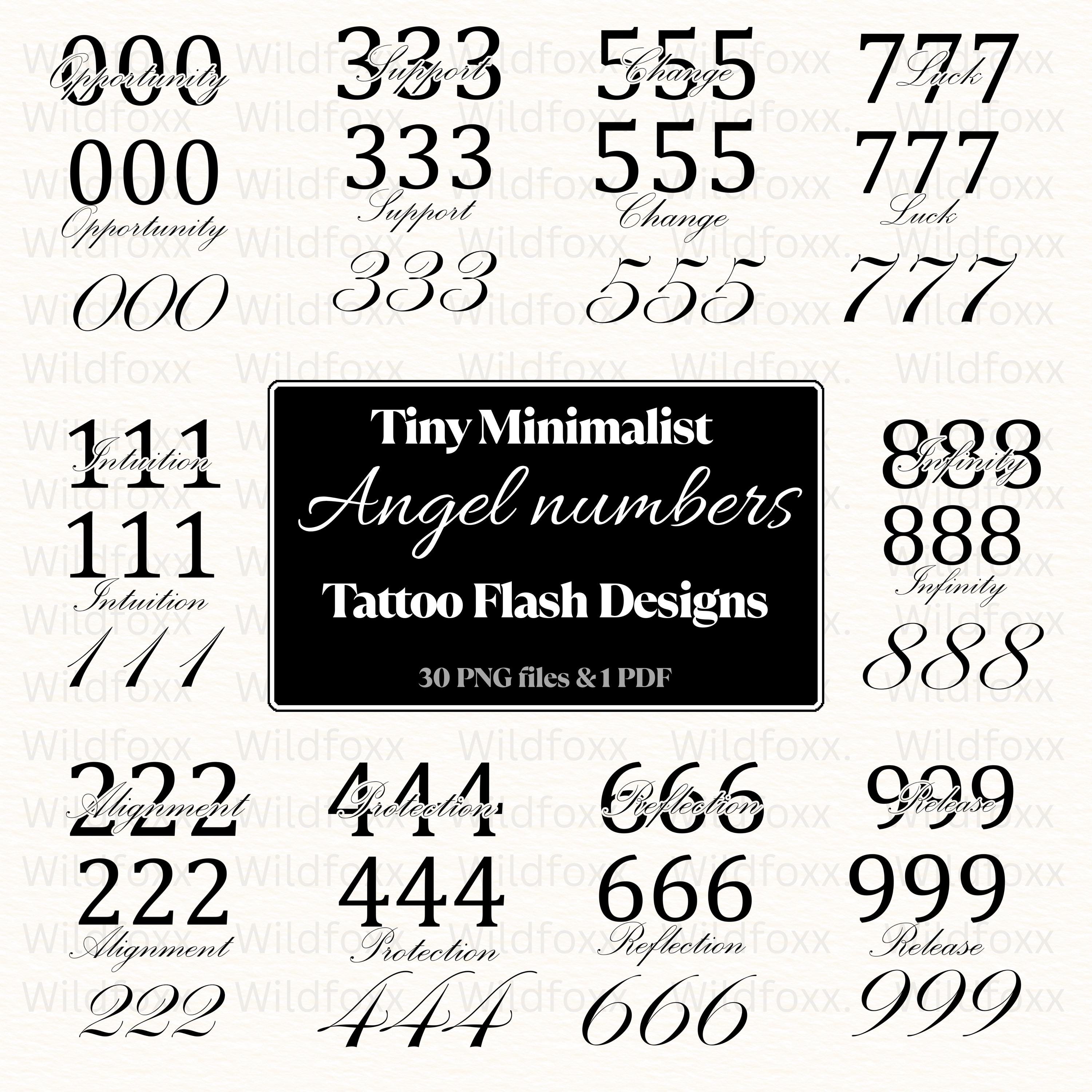 444 Tattoo Stencil - Etsy Sweden