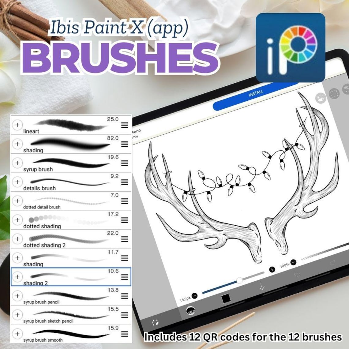 12 QR Code Brushes for Ibis Paint X - Etsy