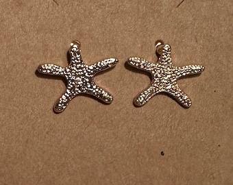 Gold Starfish Stud Earrings: Beach Coastal Jewelry