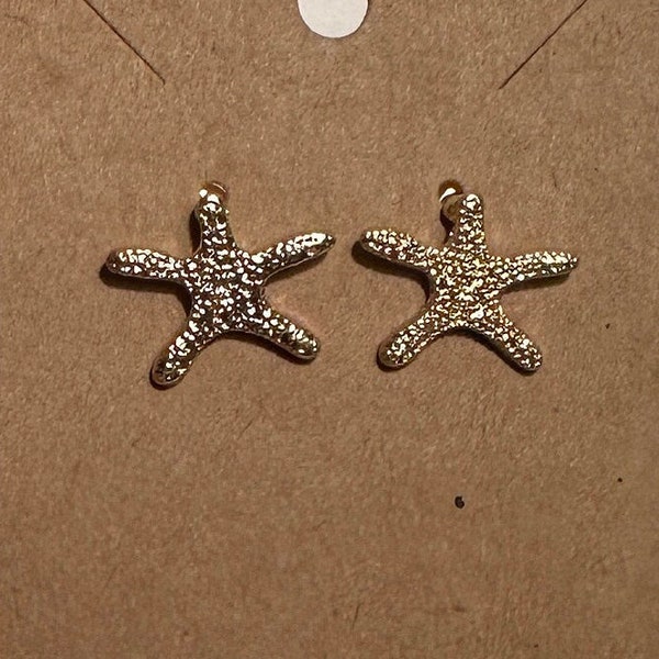 Gold Starfish Stud Earrings - Beach Inspired Jewelry, Starfish Gold Earrings, Coastal Fashion Accessory, Unique Ocean Gift for Her