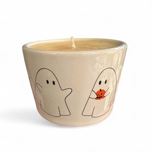 Vanilla Sugar Cookie Ghost Candle | Halloween Candle | Fall Home Decor | Cute Spooky Season Gift | Ceramic Jar Candle