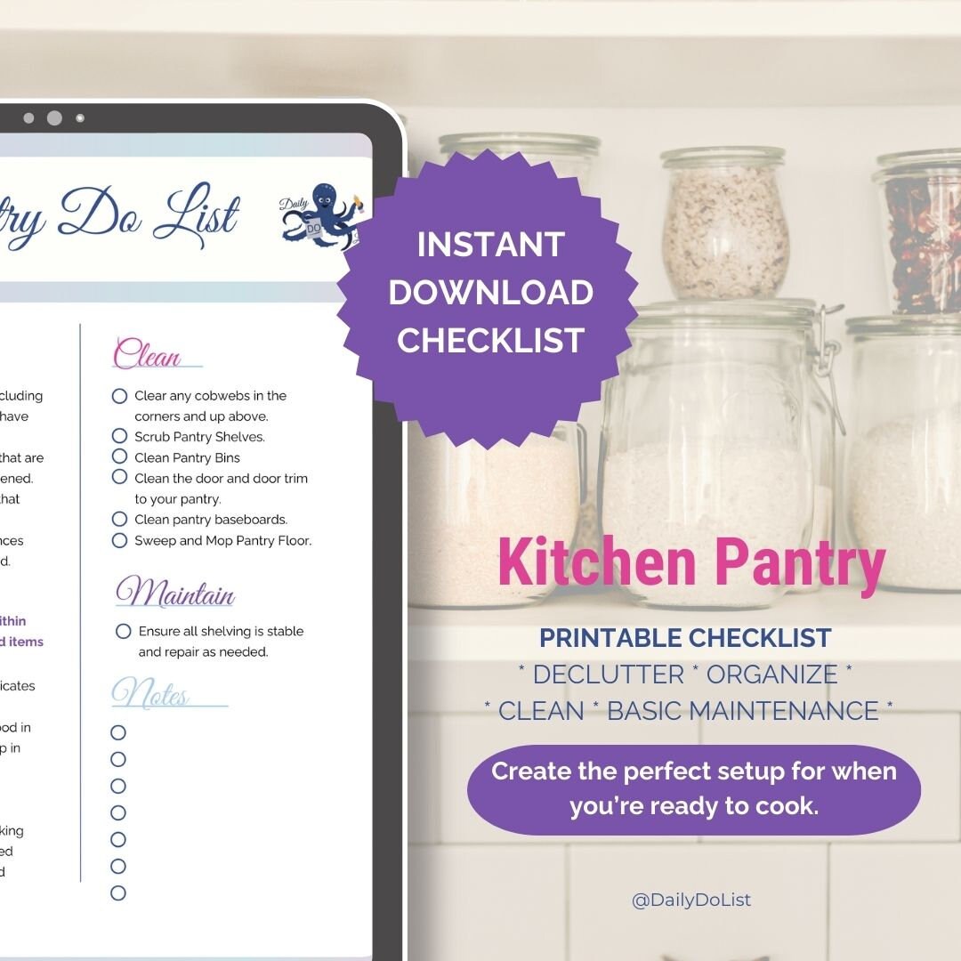 Kitchen Pantry Checklist - Etsy