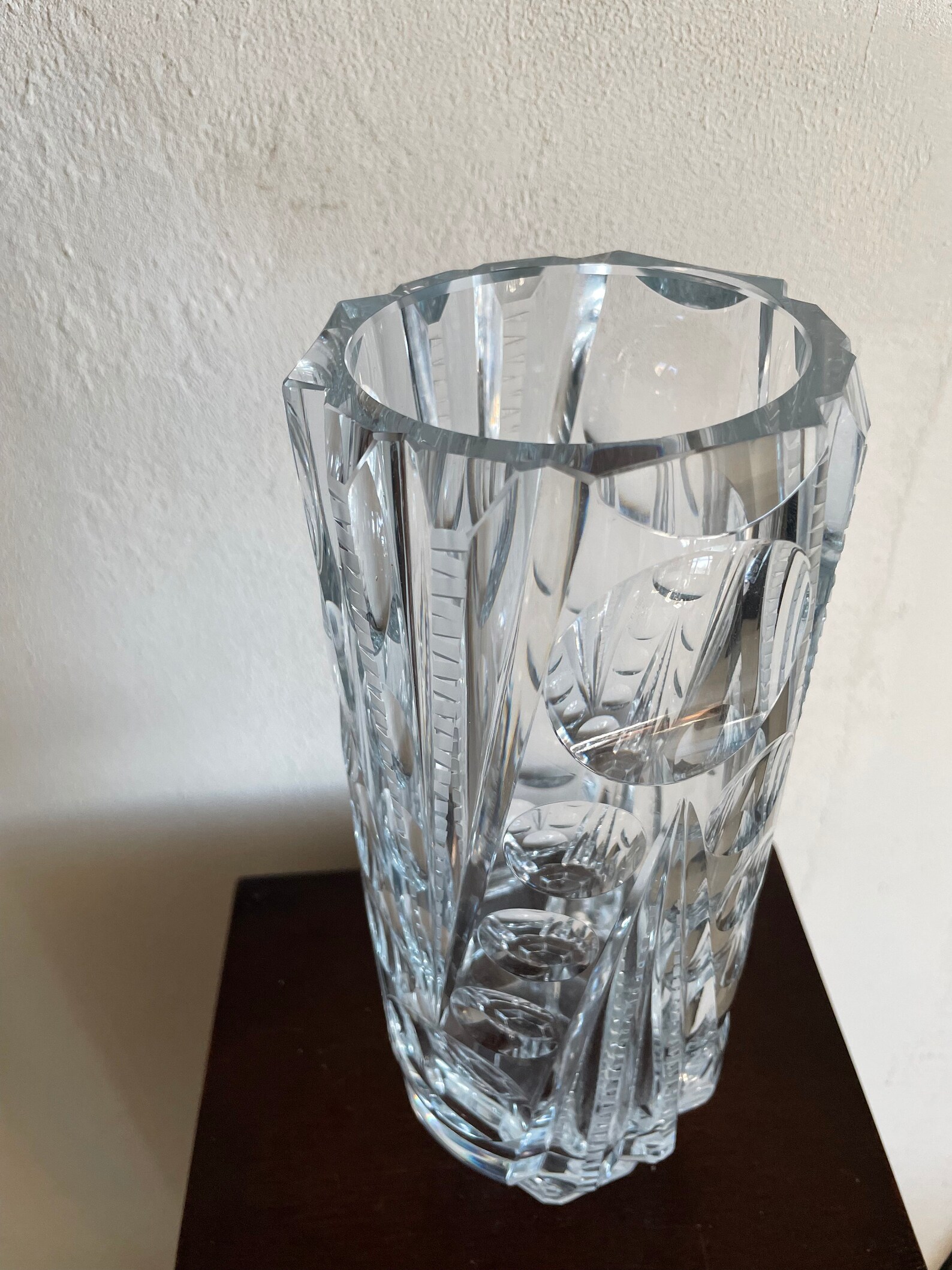 Striking Clear Glass Cylindrical Vase OPTIC by Rudolf Jurnikl Etsy