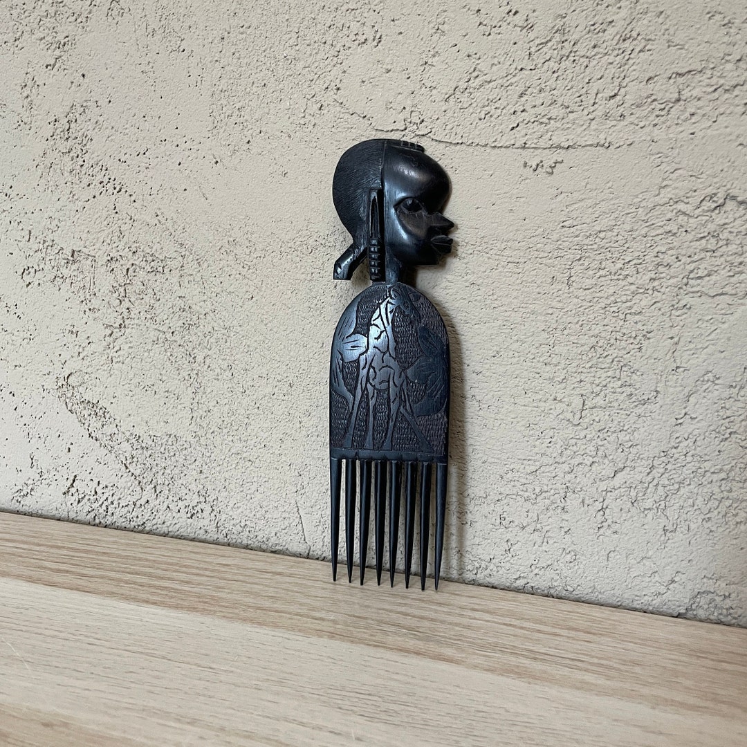 Vintage African Maasai Ebony Hair Comb From Kenya Etsy