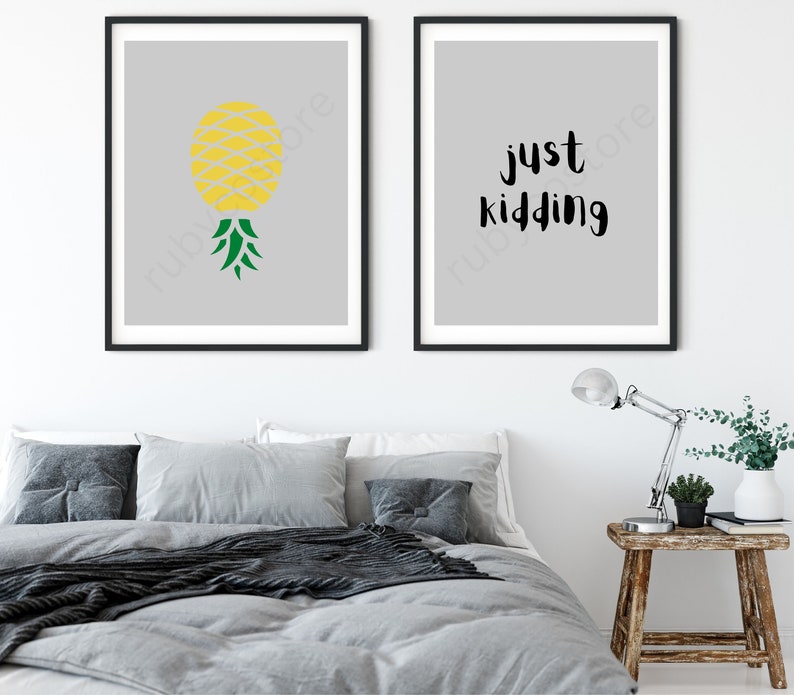 Set of 2 Swingers Art Printable Art Pineapple Wall Decor Etsy