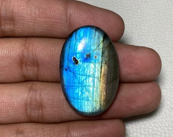 Mind Blowing ~ Blue Flashy Labradorite Oval Shape Cabochon Size - 23.50x35.50x7 Mm. Hand Made Polished Loose Gemstone Use For Jewelry.!!
