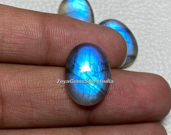 Classic Labradorite Cabochon AAA Blue Flashy Labradorite Oval Shape Stone For Making Jewelry Natural Labradorite Gemstone - 6x8 - 20x30 MM