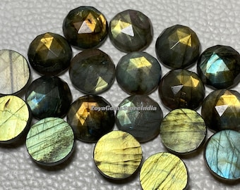 Multi Labradorite Flat Back Round Stone  - Beautiful Rose Cut Faceting - Perfect for Jewelry Making - Available in Various Sizes&quot; 8 To 30 MM