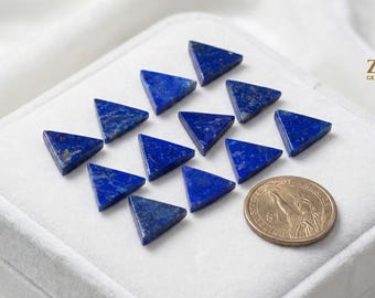 Lapis Lazuli Triangle Cabochons, Both-Sides Flat Gemstone Discs, Jewelry Making (5mm - 30mm)