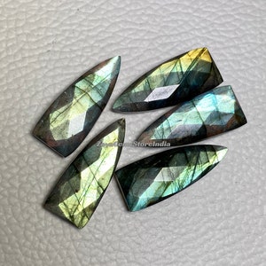 Natural Multi Labradorite Briolette Stones - Gorgeous Faceted Checker Cut Triangle Shape Gemstones, for Stunning Jewelry&quot; 10x25 - 17x40 MM