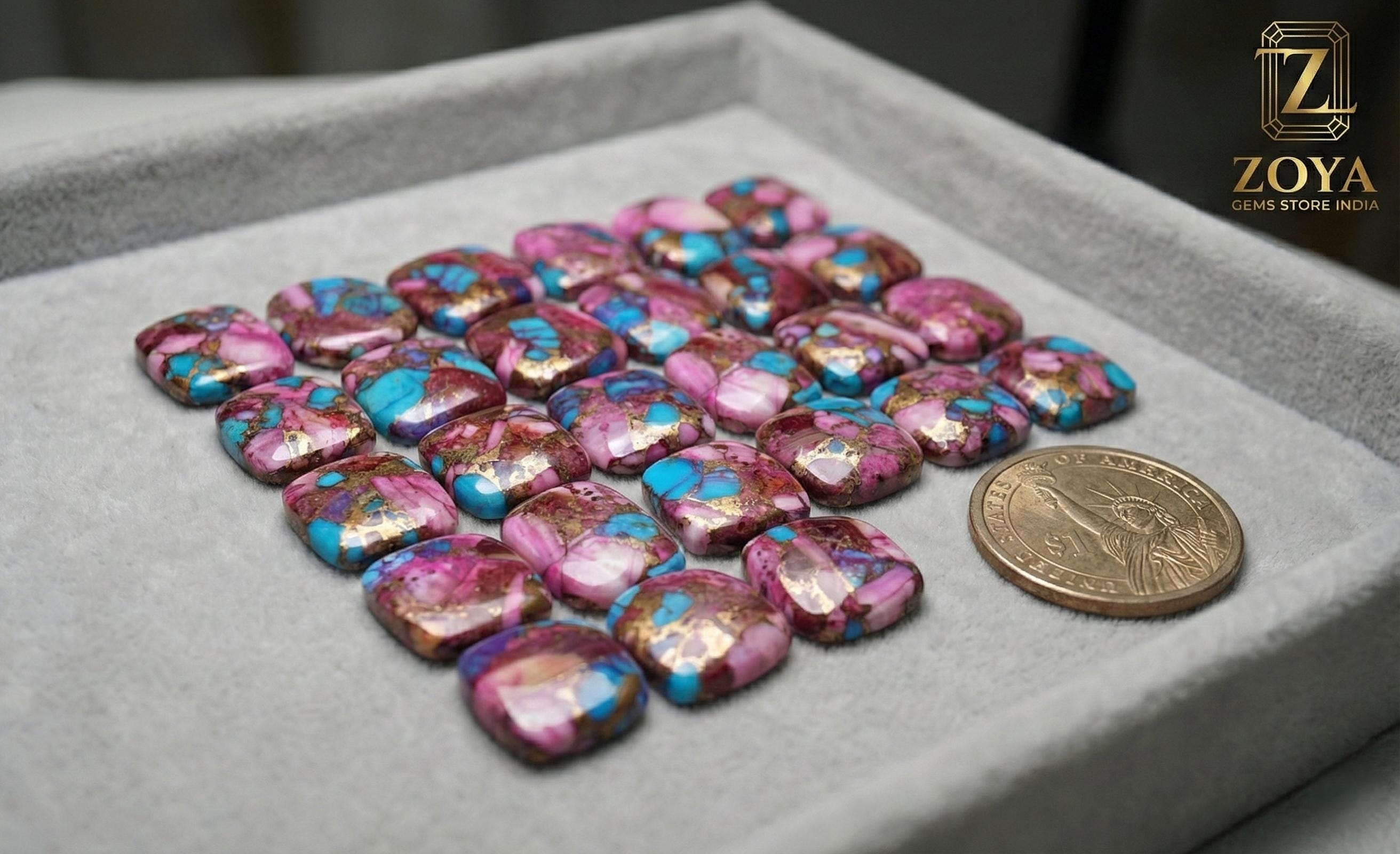 Pink Copper Turquoise Cabochons - Mix Shape, Artisan Gemstones - Etsy