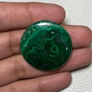 Grüne Farbe Stein glatte Malachit Cabochon Größe - 34.50x5 MM 100% natürliche Malachit handgemachte runde Form lose Edelstein Verwendung für Schmuck
