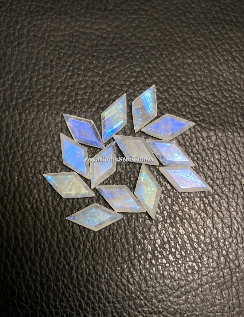7x14 To 10x20 Mm. Amazing Fancy Shape Rainbow Moonstone Both Side Faceted Step Cut Loose Gemstone. image 5