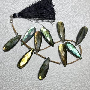 Double-Sided Faceted Labradorite Pear Beads - Bulk Discounts Available for Crafting Enthusiasts&quot; 10X20-10x35 MM, Wholesale Deals Available!