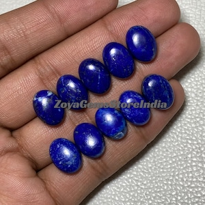 PREMIUM Lapis Lazuli Size - 6x8 To 15x20 MM Flat Back Stone Handmade Oval Shape Cabochon For Making Jewelry Natural Lapis Lazuli Gemstone