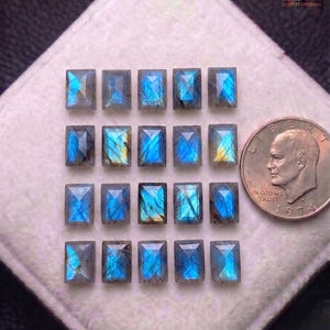 Faceted Rectangle Labradorite Gemstone: Blue Flash Jewelry Stone - 6x8 To 20x30mm"