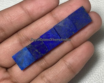 100% Natural Lapis Lazuli Both Side Flat Square Shape Cabochon At CHEAP Price Loose Gemstone Discs For Jewelry Size - 8 To 20 MM
