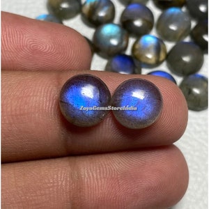 AAA Quality Labradorite Round Shape Cabochon Size - 5, 6, 7, 8, 9, 10, 12, 14, 16, 18, 20, 25, 30 Mm. At WHOLESALE Price Loose Gemstone.