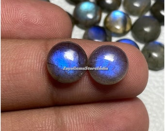 Dimensioni del cabochon di forma rotonda in labradorite di qualità AAA: 5, 6, 7, 8, 9, 10, 12, 14, 16, 18, 20, 25, 30 mm. A prezzo ALL'INGROSSO Gemma sciolta.