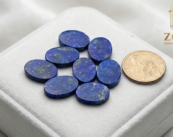 Lapis Lazuli Oval Cabochons – Flat Gemstone Discs, Jewelry Making