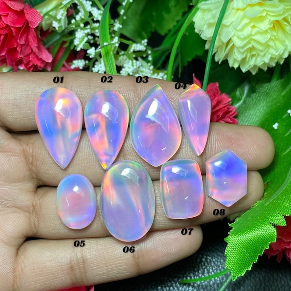 Excellent ~~ Aurora Opal Hand Made Cabochon Mix Shape Aurora Opal Loose Gemstone Use For Her.