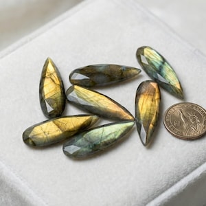 Pear Labradorite Gemstone: Faceted Stone for Jewelry Making (10x20 To 10x30 MM)