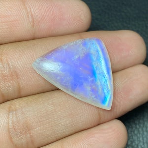 Incredible ~ Blue Fire Rainbow Moonstone Cabochon Size - 22x30x6 Mm. Hand Made Fancy Shape Smooth Polish Loose Gemstone Use For Jewelry.!!