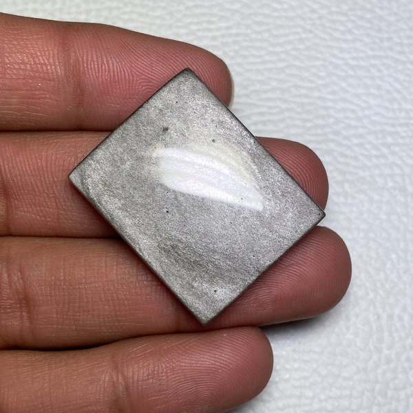 Awesome ~ Clean Silver Obsidian Rectangle Shape Cabochon Size- 25x30.50x7 Mm. AAA Quality Both Side Polish Loose Gemstone Use For Jewelry.!!