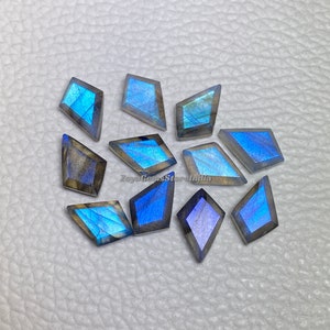 Blue Flashy Labradorite Gemstone Amazing Step Cut Faceted Kite Shape Stone AAA Labradorite For Jewelry Natural Gemstone - 8x12 To 15x30 MM