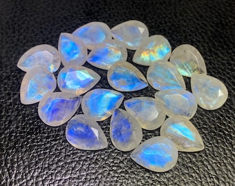 Rainbow Moonstone Faceted OVAL ROSE  Cut Calibrated 7X5 MM  Natural Gem
