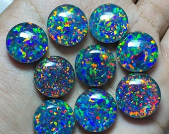Lab Created Welo Opal Cabochon, Flat Back Crystal Gemstone