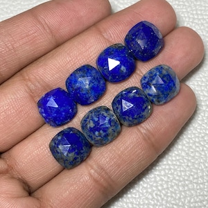 Vibrant Lapis Lazuli Gemstone, Gorgeous Rose Cut Lapis Lazuli Gem, Lapis Lazuli Cushion Shape Faceted Stone, Ideal For DIY Jewelry Projects&quot;