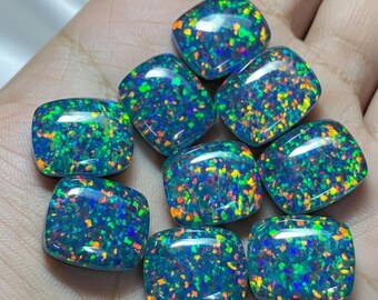 Lab Created Opal Doublet Cabochon, Fiery Crystal Gemstone