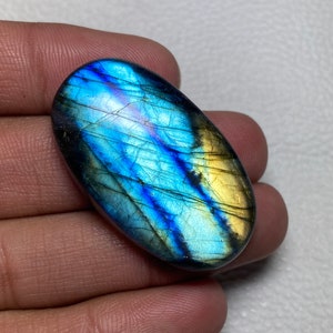 Very Pretty !! Multi Blue Fire Labradorite Cabochon Size - 24.50x41.50x8.50 Mm. Amazing Oval Shape Loose Gemstone For Making All Jewelry.!!