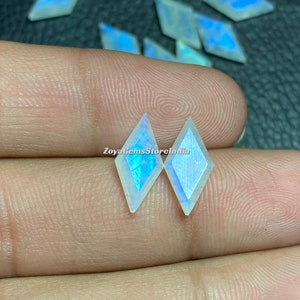 7x14 To 10x20 Mm. Amazing Fancy Shape Rainbow Moonstone Both Side Faceted Step Cut Loose Gemstone. image 6