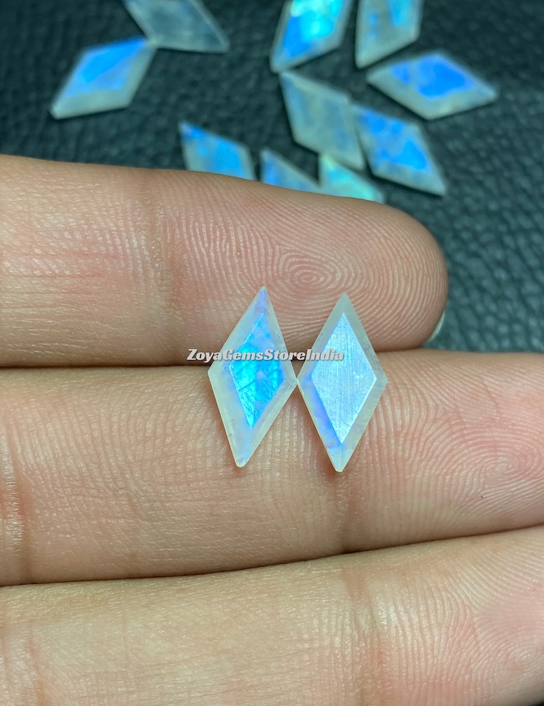 7x14 To 10x20 Mm. Amazing Fancy Shape Rainbow Moonstone Both Side Faceted Step Cut Loose Gemstone. image 6