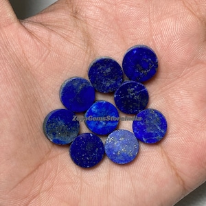 High Quality - Lapis Lazuli Both Side Flat Round Shape Cabochon Discs Size - 8 To 20 Mm. At REASONABLE Price Loose Gemstone Coin For Jewelry