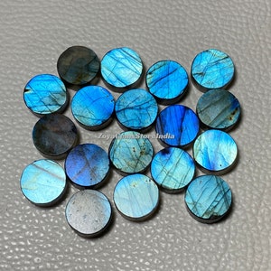 Mind Blowing ! AAA Quality Labradorite Both Side Flat Round Shape Loose Gemstone Coin Size - 6, 8, 10, 12, 14, 15, 16, 17, 18, 20, 25, 30 MM
