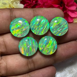 Gilson Aurora Opal Doublet Cabochon in Round Shape - Ideal for One-of-a-Kind Gemstone Jewelry, Various Sizes Available, 8-16 MM&quot; Shop Now!