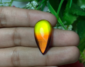 Double Shade Glass Pear Shape Cabochon Size - 16x30x4.50 Mm. Synthetic Doublet Glass Loose Gemstone Best For Making Wire Wrap Jewelry.!!