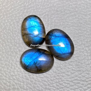 Cabochon de forme ovale classique en labradorite Taille des pierres précieuses en vrac 6x8 mm. 20x30 mm. Glorious Blue Fire Labradorite pour la fabrication de tous les bijoux. image 4