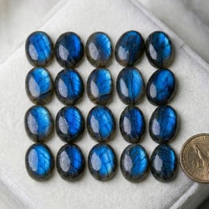 AAA Blue Flash Labradorite Cabochon – 5x7 to 20x30mm, Oval Gemstone for Jewelry Making